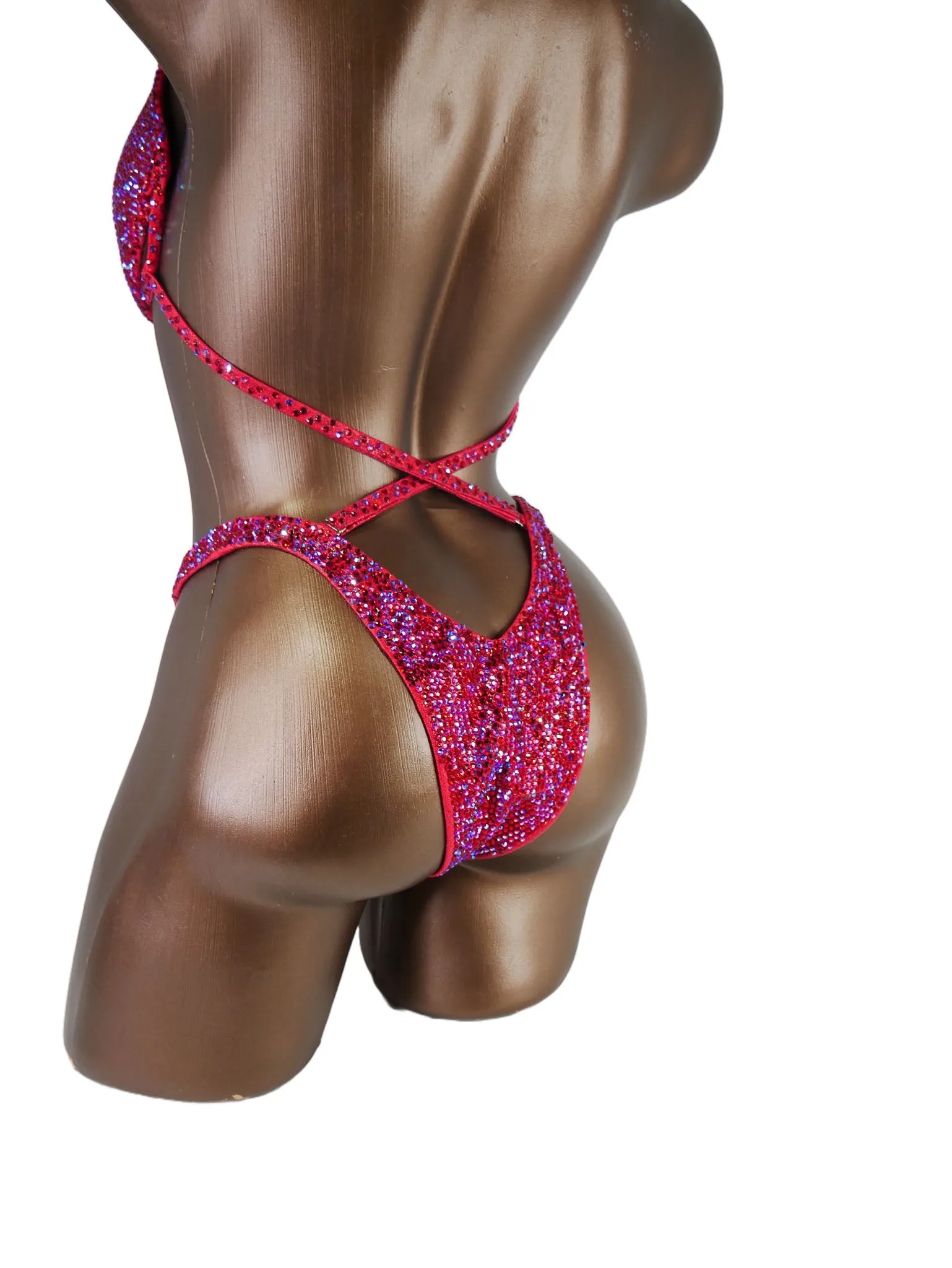 Bright Red AB Figure Competition Suit